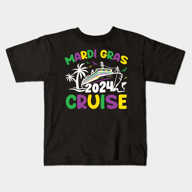 Mardi Gras Cruise Squad Matching Group Family Vacation 2024 Kids T-Shirt by larfly